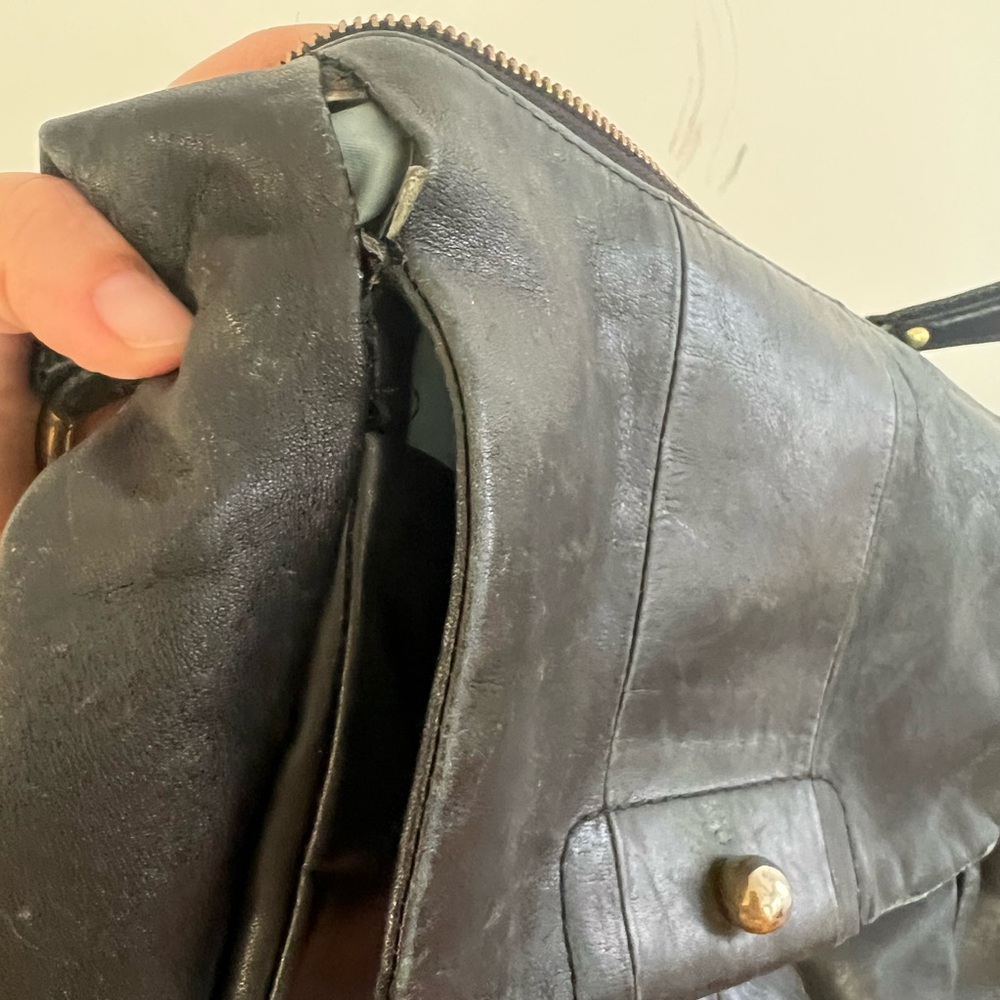Coach Black Leather Hobo Bag with Gold Accents - Picture 5 of 8